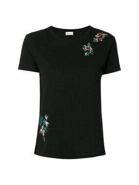 Red Valentino Black Floral Embroidery T Shirt Size XS